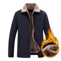Muška karežna jakna muško povremene plišane čvrste prorezne džepne jakne Okrenite ovratnik dugih rukava s dugim rukavima FLY džepni jaknu