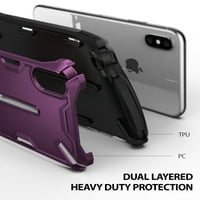 CHANKKE DUAL - Kompatibilan sa iPhoneom XS max, dvoslojnom oklopnom oklopnom oklopu - metalik ljubičasta