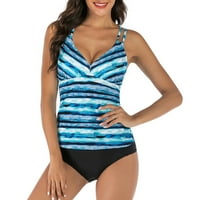 Ženski seksi Split kupaći kostim V-izrez Glatka tkanina elastična kupaći kostim za djevojke Dame Srednje