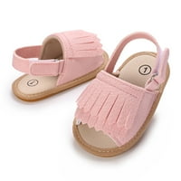 Eyicmarn Baby Girls Ljetne sandale Tassel Flat cipele Neklizajuće gumene potplatne toddler prve šetačke cipele