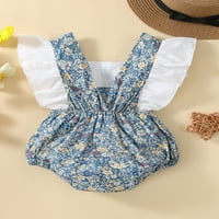 Jaweiw Baby Little Girl Girl Kombinezon kvadratni dekolte Halter Back Ruffle bez rukava bez rukava na