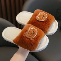 Dječaci Girls Plipe papuče Crtani slatki medvjed Ispis dječje pamučne cipele bez klizanja Udobne debele