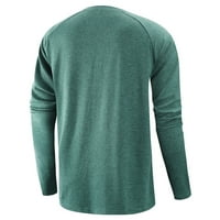 Muška moda Henley majice Dugme s dugim rukavima Pamučna majica Crewneck Duksevi Ležerne prilike Slim Fit vrhovi Comfy Basic Majice Majica za vježbanje
