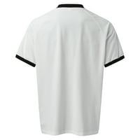 Bijele muške polo majice Muški povremeni čvrsti zatvarač za zatvaranje košulja kratkih rukava majica