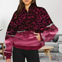 Duks pulover Duksele Ležerne prilike Comfy Fals Modne odjeće Ženska modna Jesen Zimski Leopard Ispiši