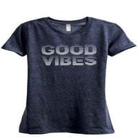 Dobre vibracije Ženska moda opuštena majica Tee Heather Navy Medium