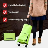 Sklopiva torba za kolica s kotačima s kotačima uvlačiva košaricu za višekratnu preklopnu vrećicu Torba za prekrasan torba zelena