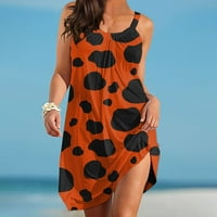 Za žene haljine haljine bez rukava mini haljine Leopard Print Swing Beach Seunderss