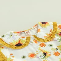 Thefound novorođenčad dječje djevojke toddler ljetne odjeće cvjetni print ruffles majica kratkih rukava