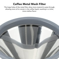 Garhelper izlivanje filtera za kavu, nehrđajući čelični čelični čep za kavu, filter za kafu bez papira