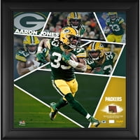 Aaron Jones Green Bay Packers uramljeni su 15 17 kolaž na udarnim igračem s a nogometnim igranjem - ograničeno izdanje - fanatic autentično sertifikovano