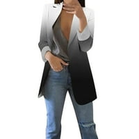Dyfzdhu Blazer jakna za žene s dugim rukavima otvorenim prednjim poslovnim odijelima za kaput radne