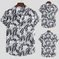 Njoeus Muška košulja Muške košulje Kratki rukav Muški modni etnički kratki rukav Ležerna štamparija