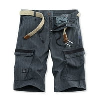 Lagane kratke hlače za muškarce, muške casual čiste boje na otvorenom Pocket plaža Radna pantalona za