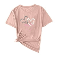 Osnovne košulje Žene Ležerne prilike za Valentinovo Kućni kratki rukav tiskani vrhovi The Tee Majica Clearence Pink