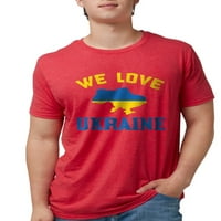 Cafepress - volimo majicu Ukrajine - Muška majica Tri-Blend