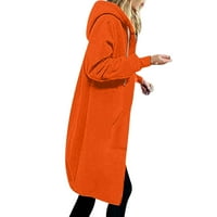 Aloohaidyvio Terra i Sky Jackets, Ženska zgušnjavanje i jakna od runa Zimski patentni patentni patentni rukav džep s kapuljačom dugim džemper