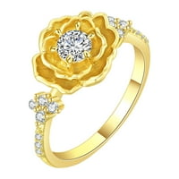 Mnjin 3D cvjetni cirkon mikroset prsten Vintage Exquisite cvijeće dame prsten za žene nakit pokloni
