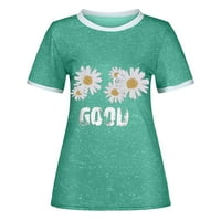 Košulje za žene Grafički trendy Top Letter Daisy Ispiši skraćena majica kratkih rukava majica majica