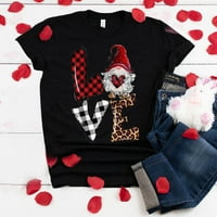 Ženska modna ispis valentina O-izrez kratka majica labava bluza Top majica