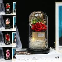 Umjetni ružinski ukras romantični blistav prozirni pokrivač vječna lažna ruža cvijet LED svjetlosni
