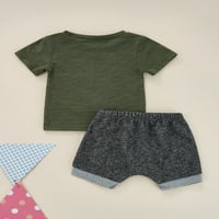 Chollius Toddler Baby Boys Casual Doput od tiskane majice s kratkim rukavima Tors elastične kratke hlače Summer Set