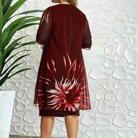 Haljine za prodaju za žene plus veličine kratkih rukava Čvrsta boja čipkaste haljine okrugli izrez Maxi