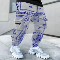 Qucoqpe muške harem hlače, modne vrećice pamučne harem hlače s džepovima casual labavo fit navodni širine