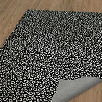 Leopard White na crnoj površini tepiha Kavka dizajna