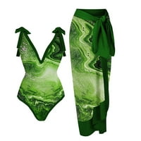 Hesxuno ženski kupaći kostimi jednodijelni kupaći kostim bikini čipka up kupaći kostim duga suknja šifon