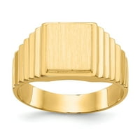 Čvrsti 14K žuti zlatni muški gravični monogram zvonaste prsten veličine 8