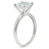 CT briljantna princeza Clear Simulirani dijamant 18k bijeli zlatni pasijans prsten sz 8.5