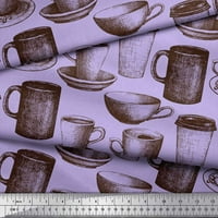 Soimoi Satin svilena tkanina Čaj i kafe šalice za obnavljanje tkanine od tiskanog dvorišta široko