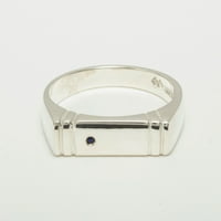 Britanci napravio 18k bijeli zlatni prirodni safir muški prsten za mins - veličine opcija - veličine 9,75