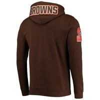 Muški Pro Standard Brown Cleveland Browns Logo Pulover Hoodie