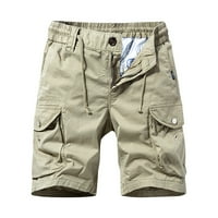Ljeto Capris muške casual hlače Labavi ravni pamuk plus veličine Khaki xxxl
