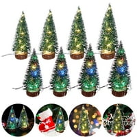 Lierteer Sisal božićno drvce sa LED svjetlima mali borovni stolni stol Xmas Decor