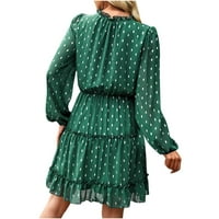 Ženska haljina Sweet & Cute Shift Haljina mladenka V-izrez struk Šifon jesen zima Mid-Calf A-line haljina