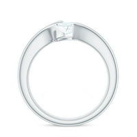 Marquise Cut Moissanite Solitaire zaručni prsten, zaobići prsten za žene, 14k bijelo zlato, SAD 6,50