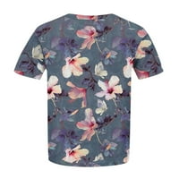 Plus majica za čišćenje veličine za žene tiskane vrhove ljetne bluze majice mornarice 10