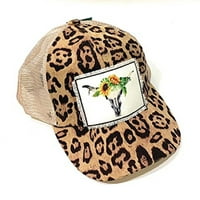 Ženski šešir Suncokretov Steer Leopard Ponytail Kapa Dame Flower Cheetah odzračena bejzbol kapa