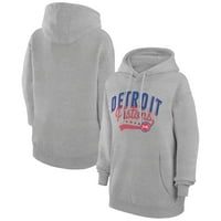 Ženska G-III 4her by Carl banke Heather Siva Detroit Pistons Filigranski logo pulover hoodie