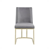Velvet Stolice za ručavanje 2, udobna superana stolica sa zlatnim metalnim nogama, modernim akcentnim