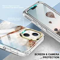Elepower futrola za iPhone 6,1 , otporan na udarce, softplane u boji ugrađenom zaslonu zaštitnik zaslona, ​​bežični punjenje kristalno-čistog tankog mermera