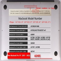 Kaishek Plastic Hard Shell Contel Compatibible - otpustite MacBook PRO S XDR displej dodirnite ID model: