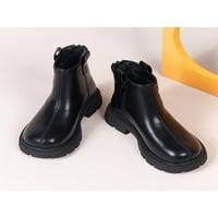 Daeful dječji čizme toplo obložene gležnjače patentni patentni patentni zimski vanjski udobnost vodootporne lug sole cipele crna 9toddlers