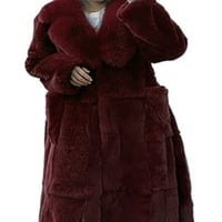 Glookwis Wevenwewwear Fuzzy Fleece Obuhvat dugih rukava zimska casual jakna Kaputi sa čvrstim bojama