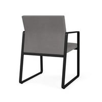 LeSro gansett poliuretanski stolica za goste za goste za čekanje gost u crnom Castillo Metal Grey
