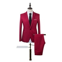 JMntiy muški modni kaput + majica + odijelo za hlače Tri set vjenčanog haljina za goste