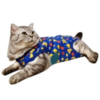 Shulemin PET šteneti crtani tipka za zatvaranje pidžama prsluk domaća mačka trbušnjake, plavi xs